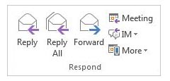 Email reply button under the Respond group. 