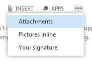 Insert attachments tab